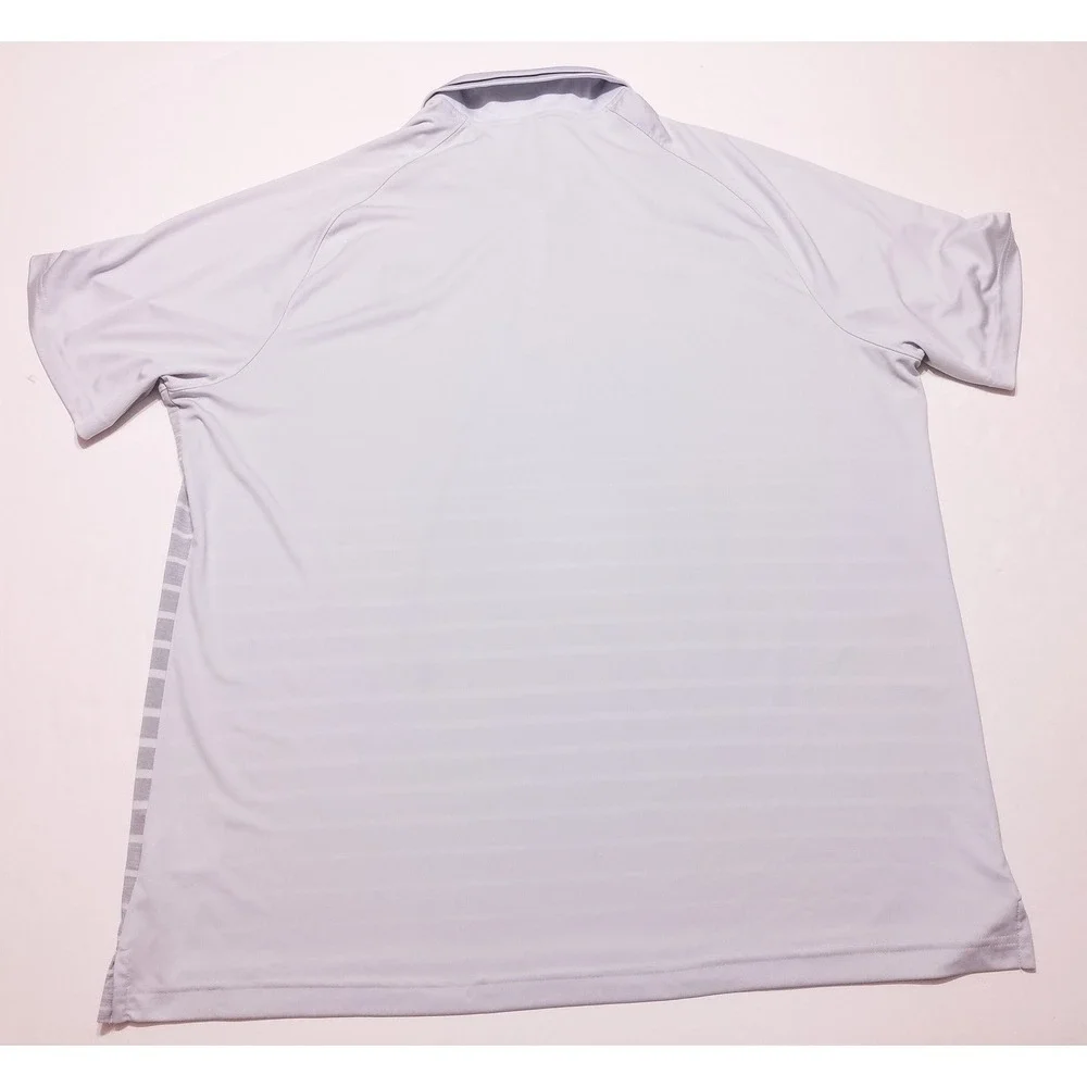 NIKE Army Black Nights Polo Shirt Gray Striped XXL 2XL